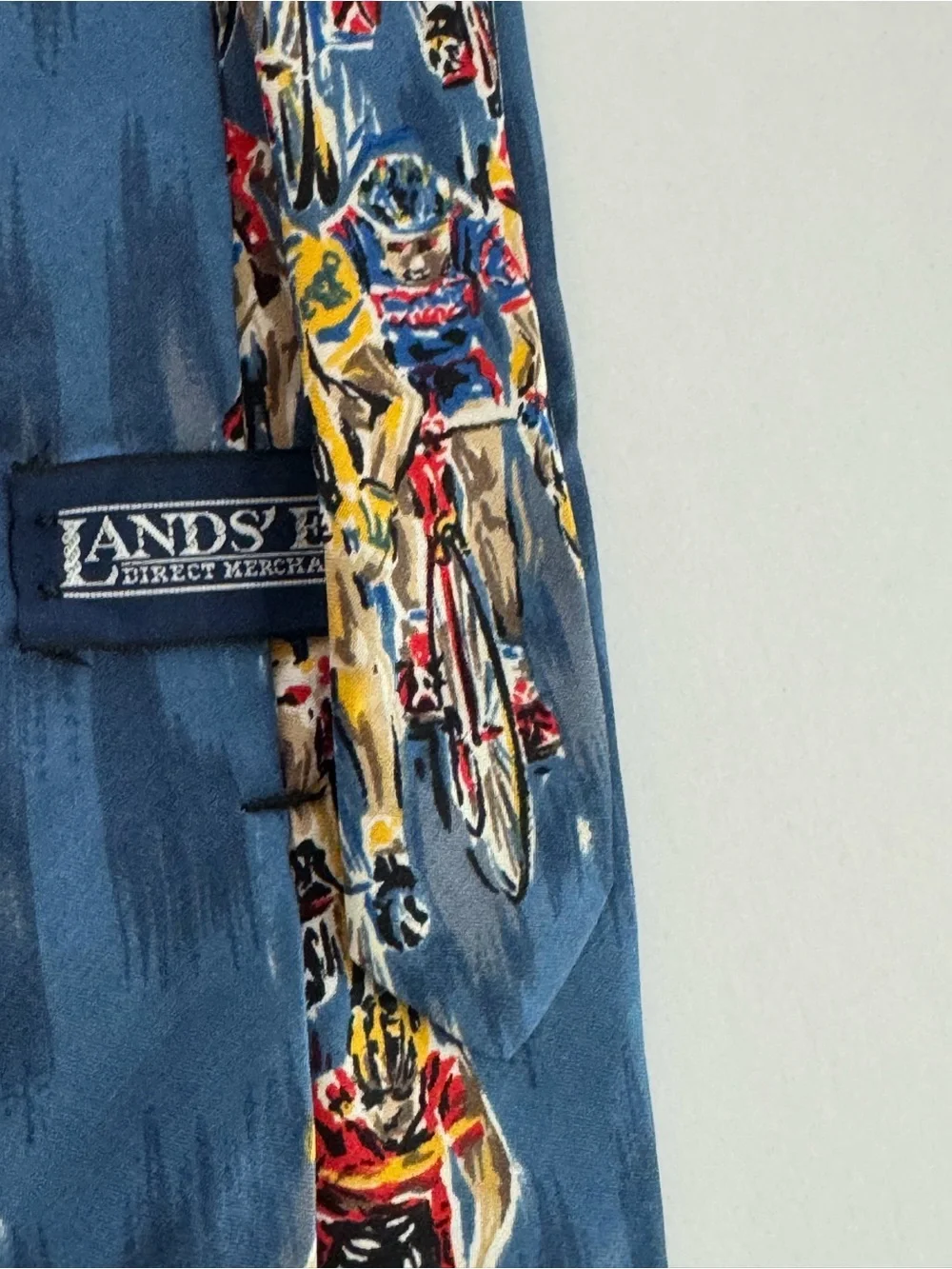 Land’s End 100% Silk Neck Tie-Multicolor Cycling